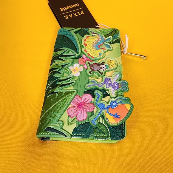 Loungefly Disney Pixar A Bug's Life Group Scene Flap Wallet NEW - Picture 8 of 13